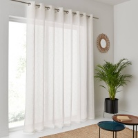 Занавеска Широкая с эффектом льна Nyong 250 x 280 см белый LA REDOUTE INTERIEURS  фото, kupilegko.ru